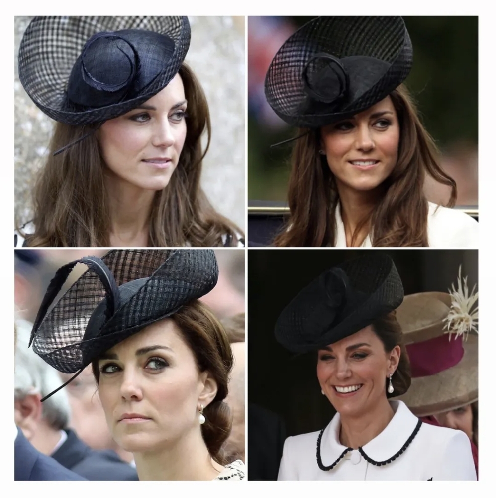 Kentucky Derby black fascinator hat ASO Kate Middleton